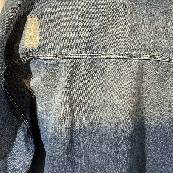 American Bazi long distressed jean jacket 2X - Picture 5 of 11